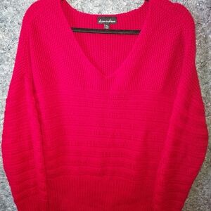 Charming Charlie Fuchsia V-Neck Sweater